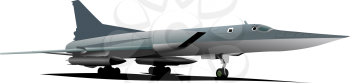 Combat aircraft. Colored vector illustration for designers