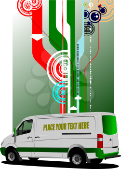 Cover for brochure with  commercial cargo mini van  image