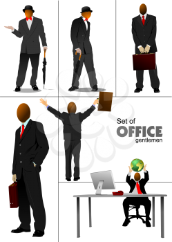 Big set of office people silhouettes. Vector illustration