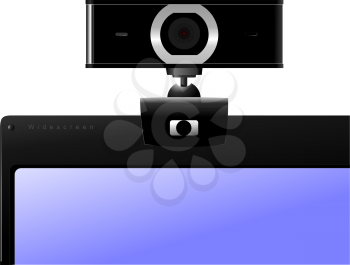 Web camera close-up isolated on a white background. Vector