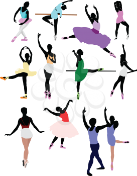 Ballet dancer in action. Vector illustration