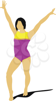Woman gymnastic vector illustration. Free callisthenics