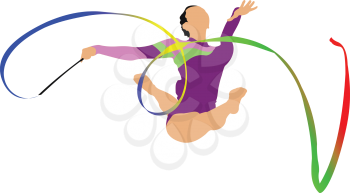 Woman gymnastic vector illustration. Free callisthenics