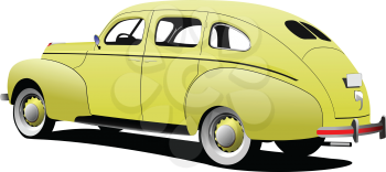 1950's Luxury sedan on isolated background. Vector illustration
