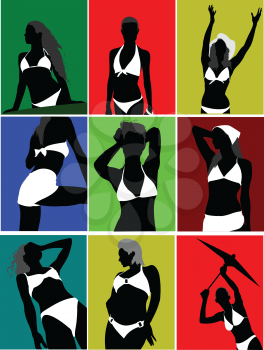 Woman in bikini. Vector illustration
