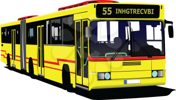 City bus on the road. Vector illustration