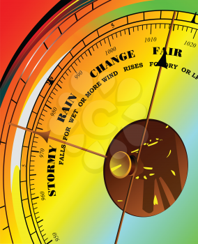 Colored illustration of barometer. Vector