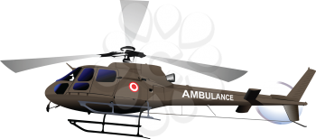 Air force. Ambulance helicopter. Vector illustration