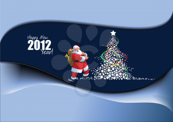 Christmas and Happy New Year Illustration. Vector