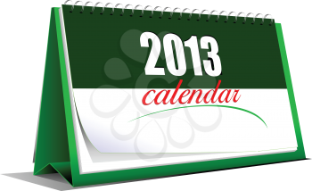 Vector illustration of desk calendar. 2013 year
