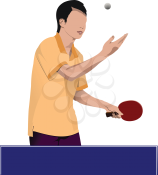 Ping pong player vector silhouette