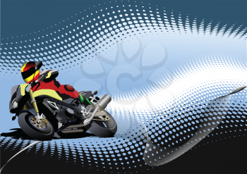 Abstract  background with motorcycle image. Iron horse. Vector illustration
