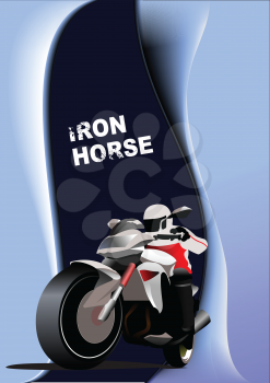 Abstract  background with motorcycle image. Iron horse. Vector illustration