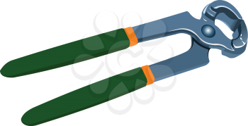 A pair of pliers on white background. Vector illustration