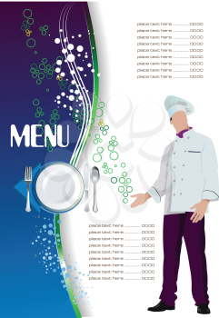 Restaurant (cafe) menu. Colored vector illustration for designers