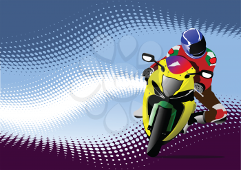 Abstract  background with motorcycle image. Vector illustration