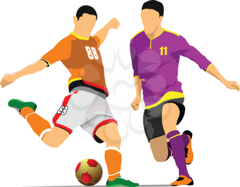 Two soccer players. Vector illustration