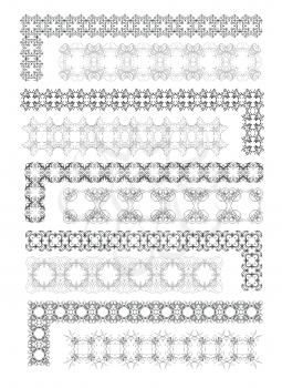 Collection of Ornamental Corners in Different Design styles. Vector illustration