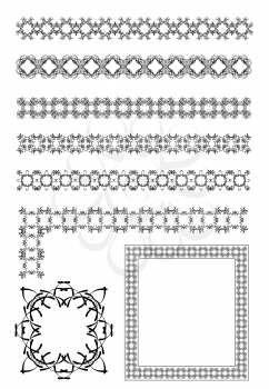 Collection of Ornamental Rule Lines, corners and frames in Different Design styles. Vector illustration