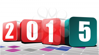 2015 cube calendar. Vector illustration