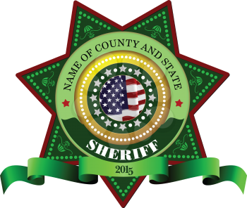 Sheriff's badge on a white background