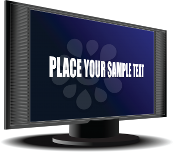 Screen of Plasma or LCD TV set. Vector illustration