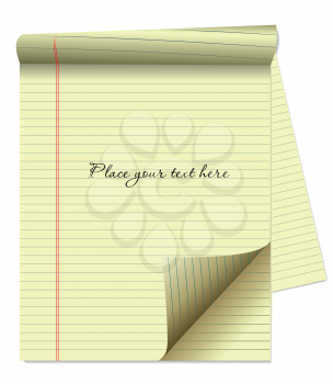CLIPBOARD YELLOW LEGAL PAD CORNER PAPER PAGE CURL