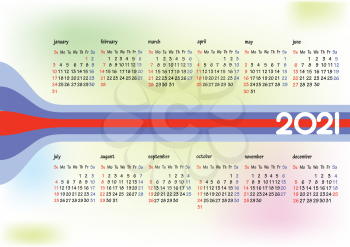 2021 calendar. Can be used as organizer 