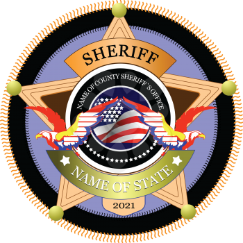 Sheriff's badge on a white background