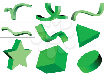 Set of 3D geometric shapes for designers