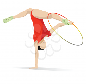Rhythmic gymnastics the girl with a ring. 3d vector illustration