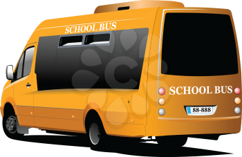 Back to school. Modern school bus. Vector 3d illustration