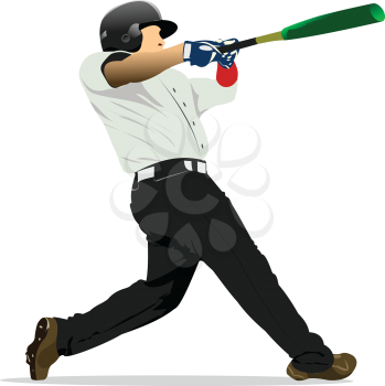 Baseball player. Vector 3d illustration for designers