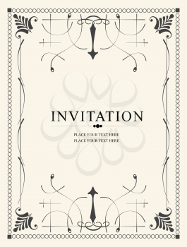 Vintage frame. Can be used as invitation Vector illustration