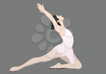 Modern ballet dancer. Color vector 3d illustration