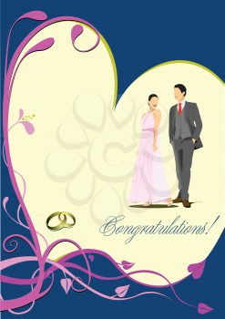 Cover for wedding album. 3d vector illustration 