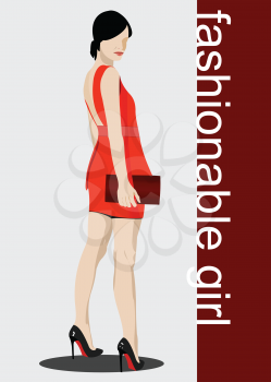 Young   fashion woman. Vector illustration