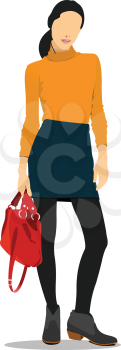 Young businesswoman. Girl. Vector illustration 