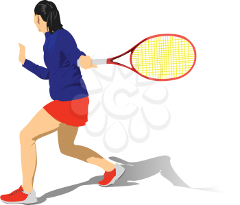 Tennis player poster. Vector illustration