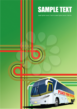 Cover for brochure or template office folder with junction and bus images. 3d vector illustration
