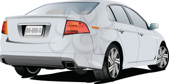 Gray  sedan car. Vector Colored 3d illustration