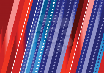 Stylized American Flag. Independence day of United States of America. 3d vector illustration