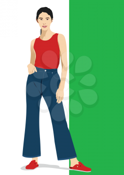 Fashion woman. Vector 3d illustration