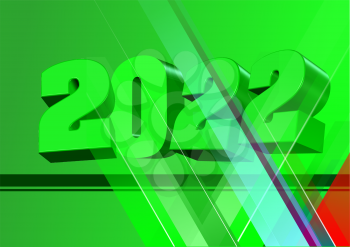 2022 year. Vector 3d illustration 