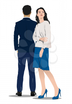Family conflict and problems in marriage concept with arguing and quarreling couple. 3d vector illustration