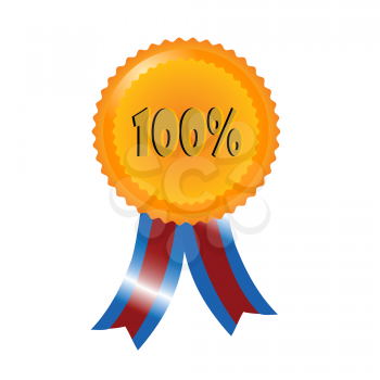 Royalty Free Clipart Image of a 100 Per Cent Badge