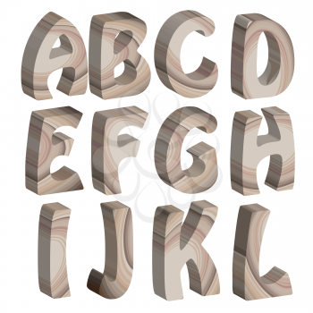 Royalty Free Clipart Image of 3D Wooden Letters