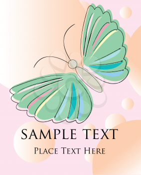 Royalty Free Clipart Image of a Butterfly Card