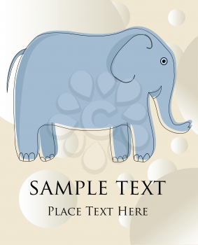 Royalty Free Clipart Image of an Elephant on a Card