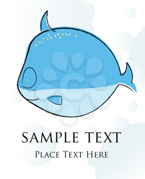 Royalty Free Clipart Image of a Fish Card